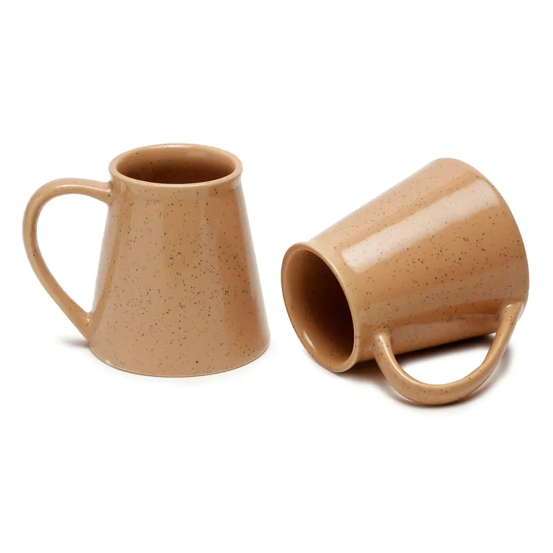 Mocha Ceramic Coffee Mug (300 mL Each,Brown) - Set Of Two media 4
