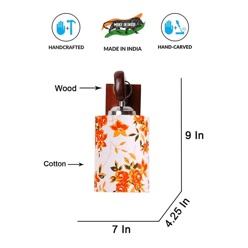 Klarion Printed Wooden Wall Lamp - Orange media 6