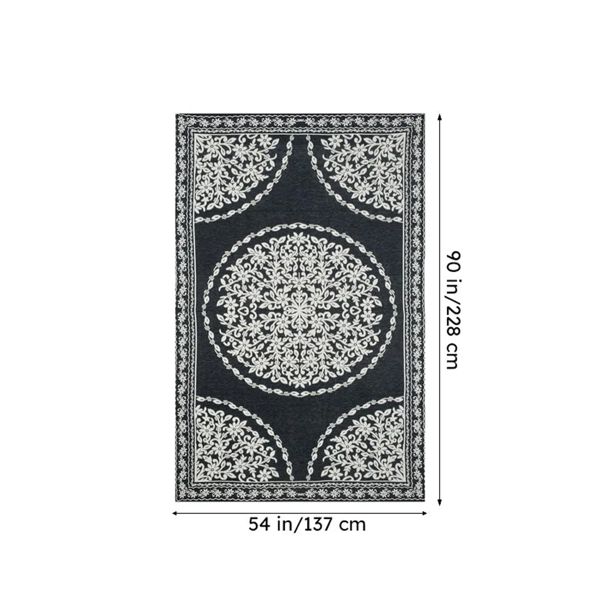 Rectangular table cover shown with visible 54 by 90 inch dimensions