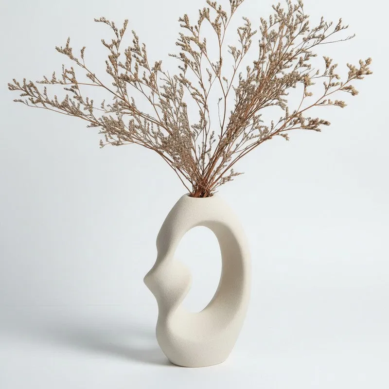 Solune Minimal Stem Ceramic Vase - Ivory media 3