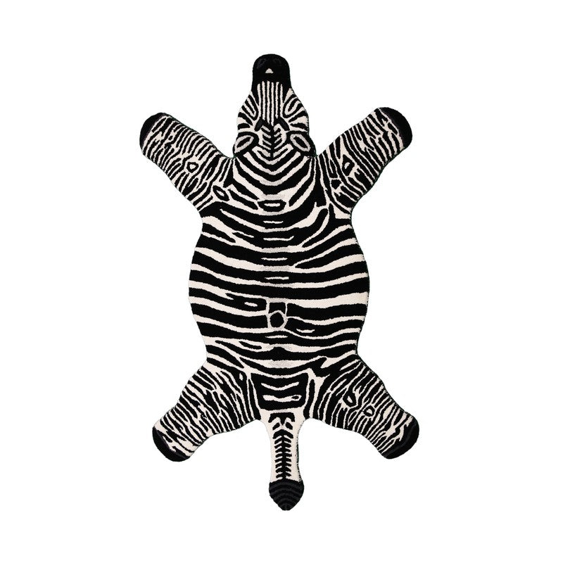 Zebra Safari Cotton Carpet - Black & White