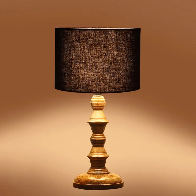 Cotin I Timber Wooden Table Lamp - Black,Brown media 5