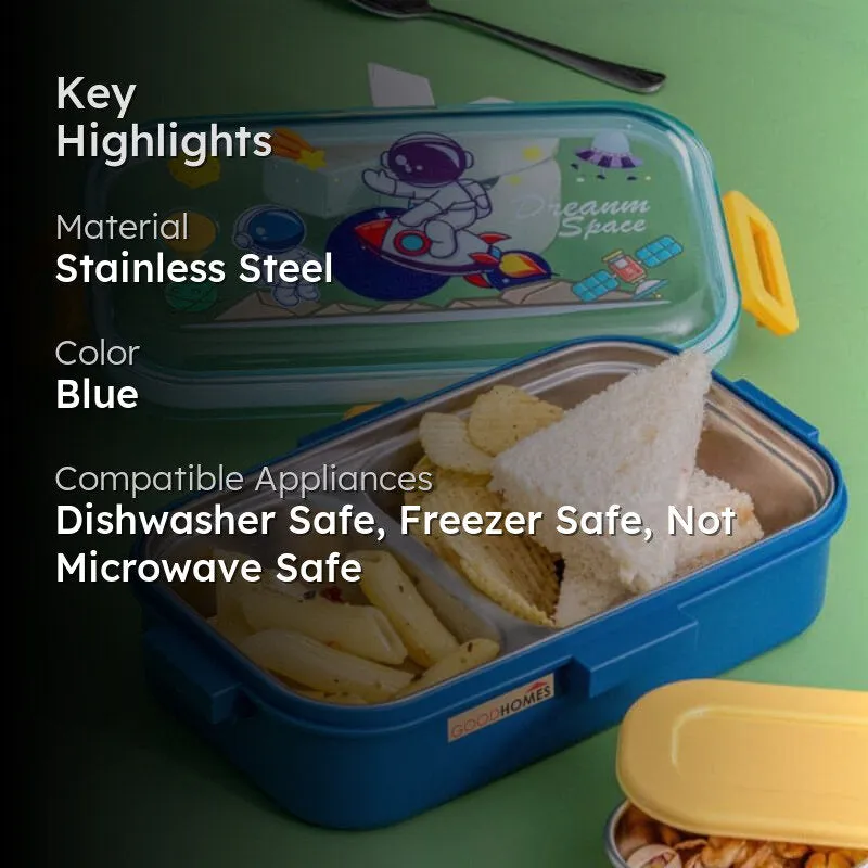 Space Craft Kids Lunch Box With Container & Spoon - 700 ML media 2