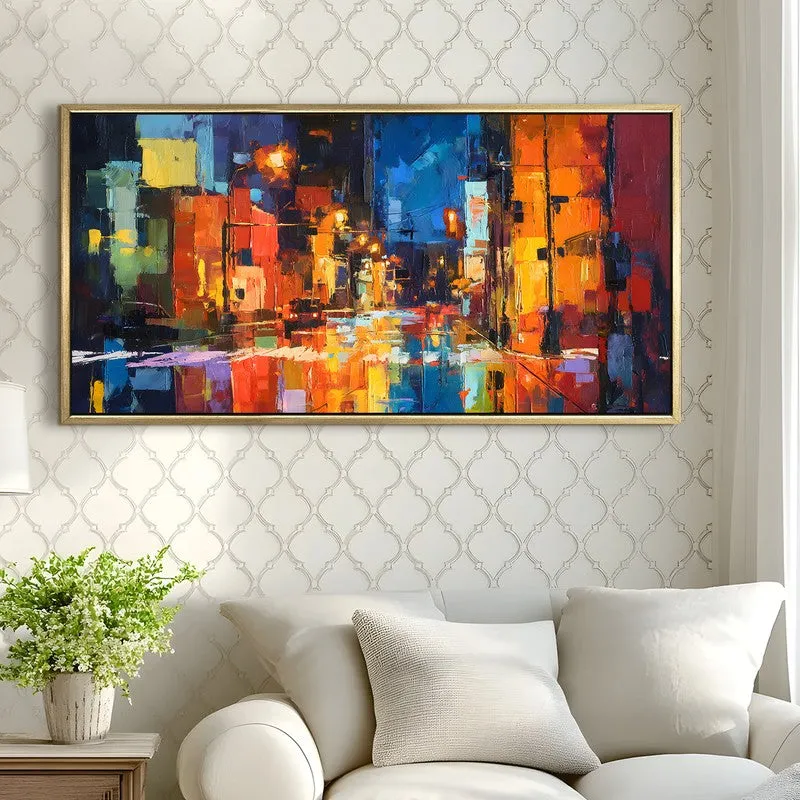 Midnight Streets Canvas Wall Painting With Frame media 4