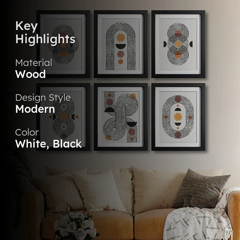 Modern Pattern Wall Art With Frame - Set Of Six media 2