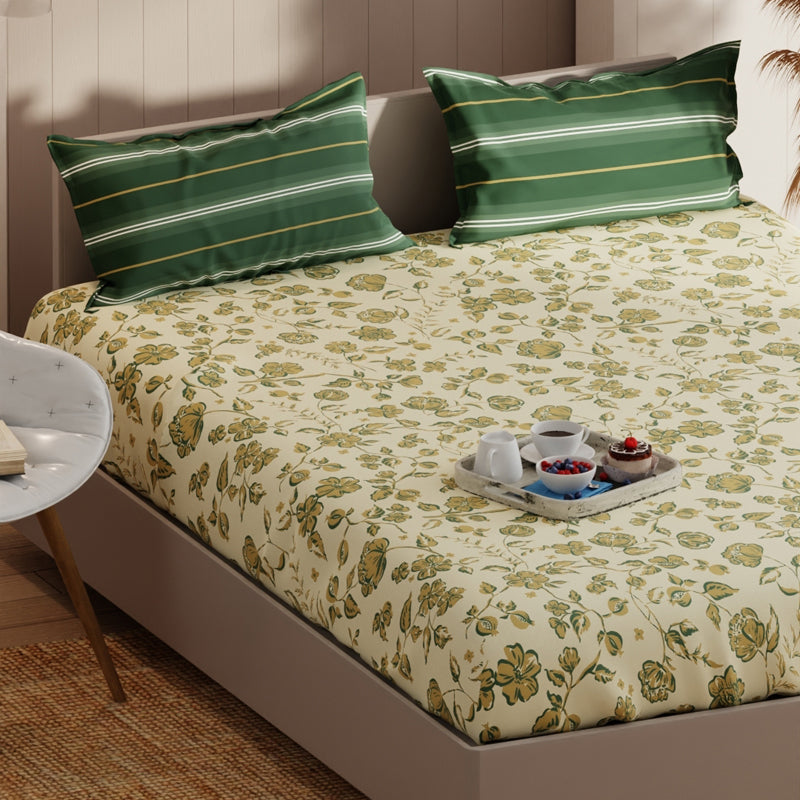 Blush Rest Microfiber Bedsheet (Yellow) - 135 GSM media 5