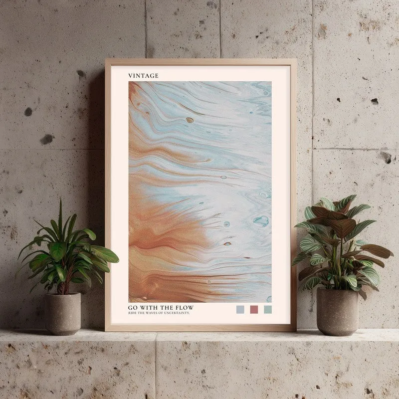 Go with the Flow Archival Canvas Wall Art - Natural Brown Frame media 4