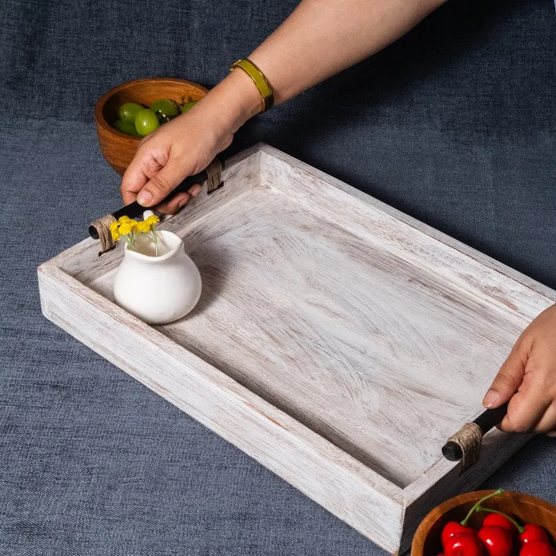 Driftwood Whitewashed Wooden Serving Tray media 8