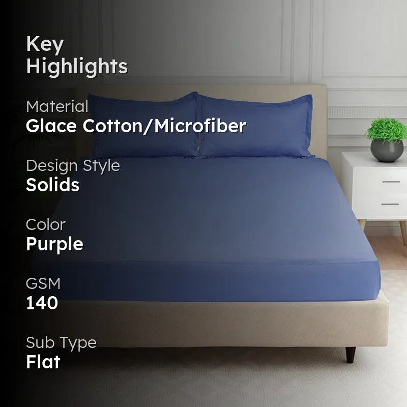 Cloud Drift Microfiber Bedsheet (Purple) - 140 GSM media 2