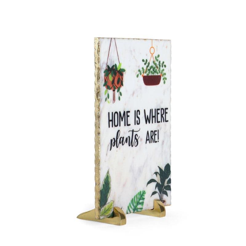 Home Is Where Plants Are Printed Marble Showpiece media 3