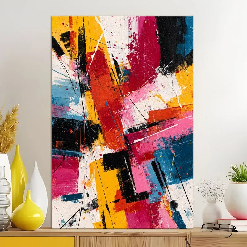 Chromatic Clash Abstract Canvas Wall Art media 5