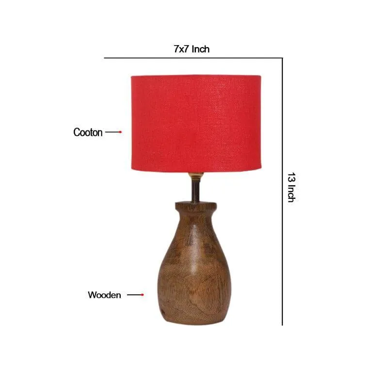 Sheldo Fabric Table Lamp - Red,Brown media 5