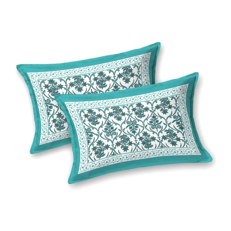 Artio Cotton Bedsheet (Green,White) - 240 TC media 4
