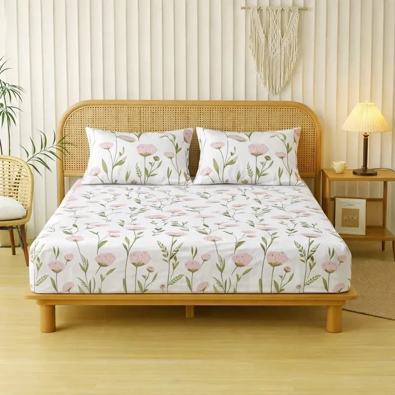 Floral Form Cotton Bedsheet - 300 TC media 3