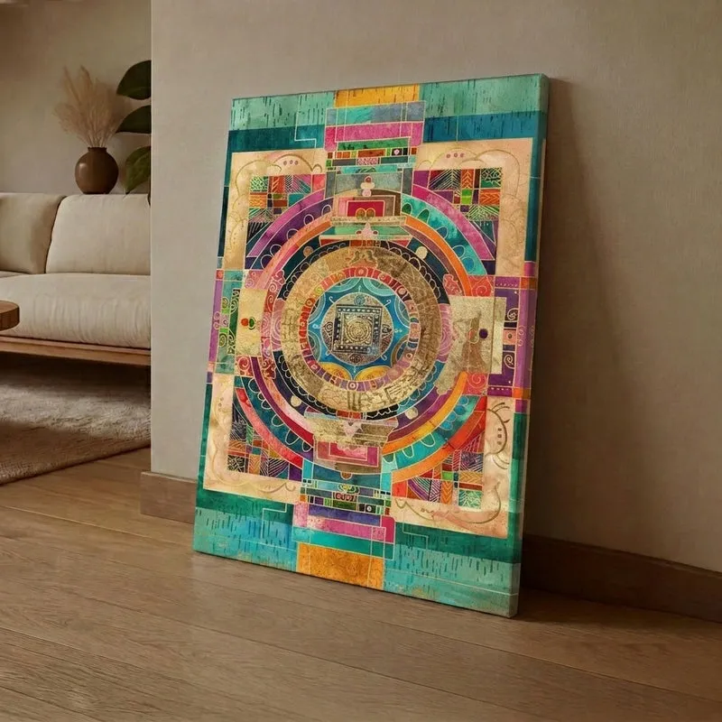 Patchwork Maze Wall Art Without Frame media 1