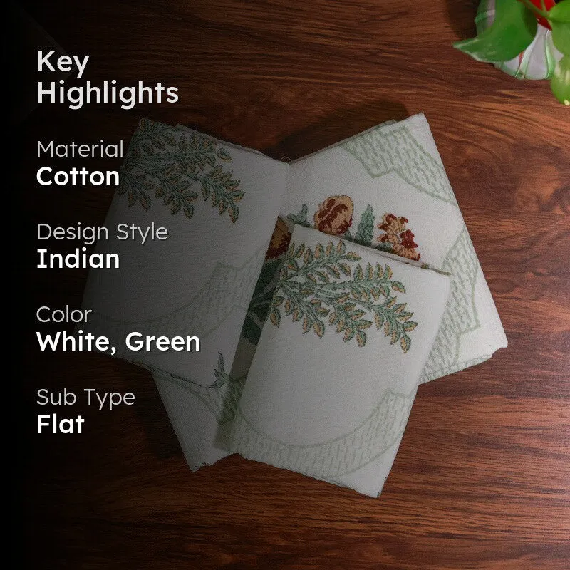 Flora Drift Cotton Towels (Green) - Three Piece Set media 2