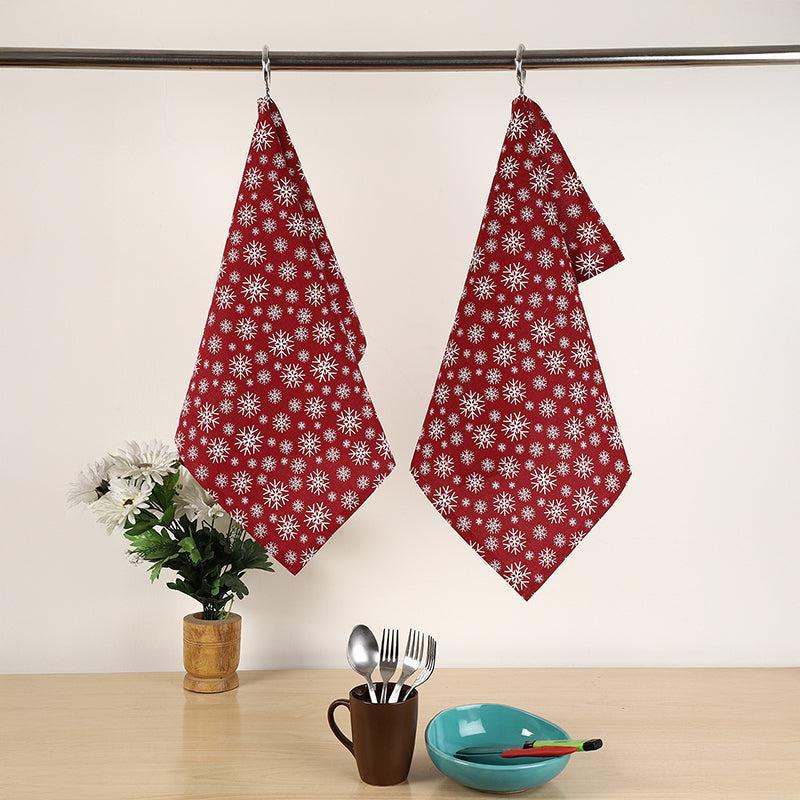 Linen Work Cotton Kitchen Towel - Set Of Two