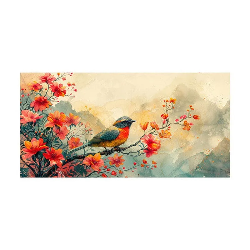Hushed Bird And Blossoms Poly Canvas Wall Painting media 4