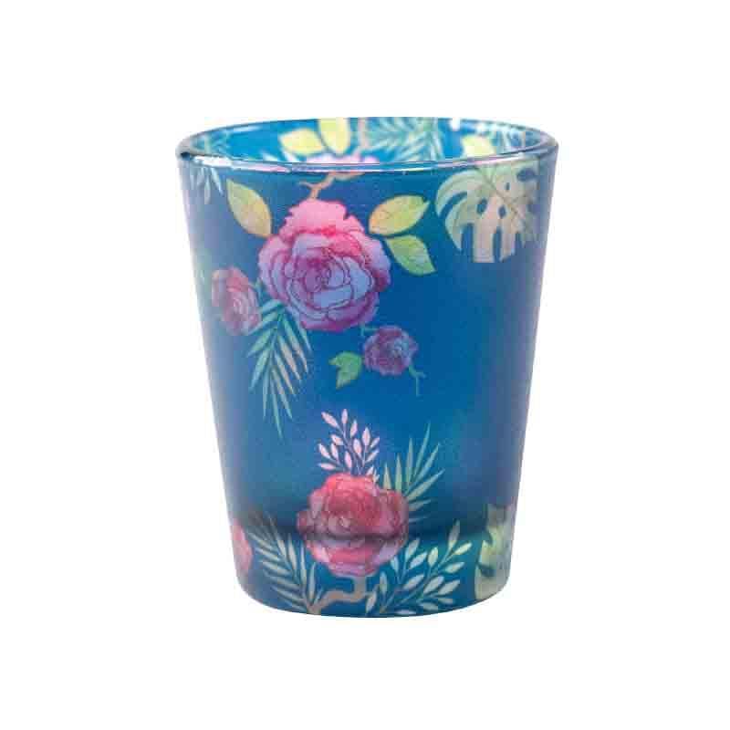 Misty Morning Roses Blue Frosted Shot Glass (30 ml ) - Set Of Two media 4