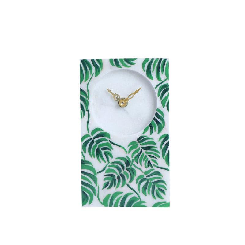 Monstera Spread Hand Crafted Marble Table Clock media 3