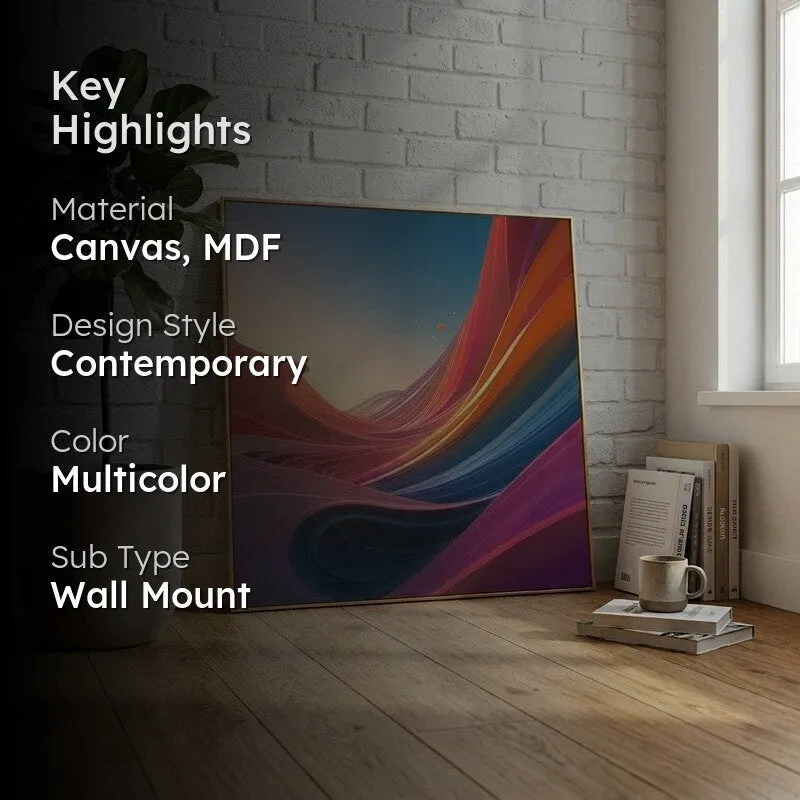Chromatic Flow Canvas Wall Painting With Frame media 2