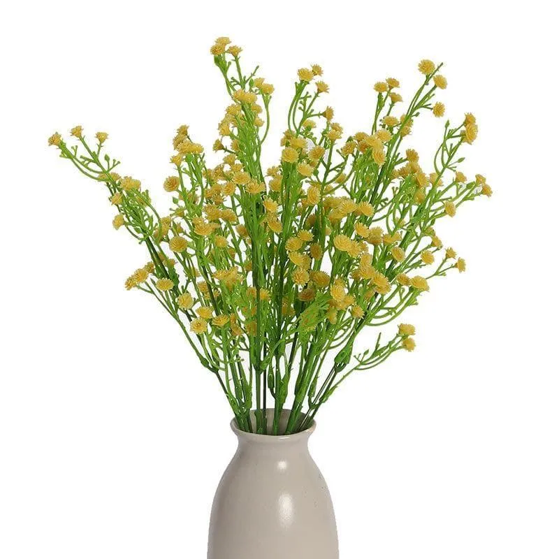 Faux Gypsophila Floral Bunch (Yellow) - Set Of Two media 4