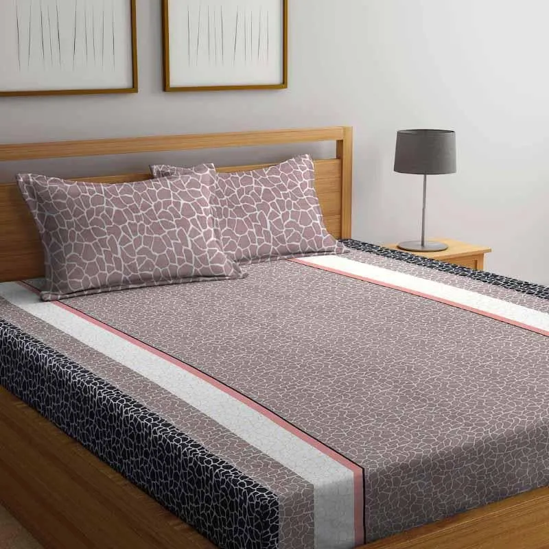 Cobble Stones Printed PolyCotton Bedsheet - 150 GSM media 1