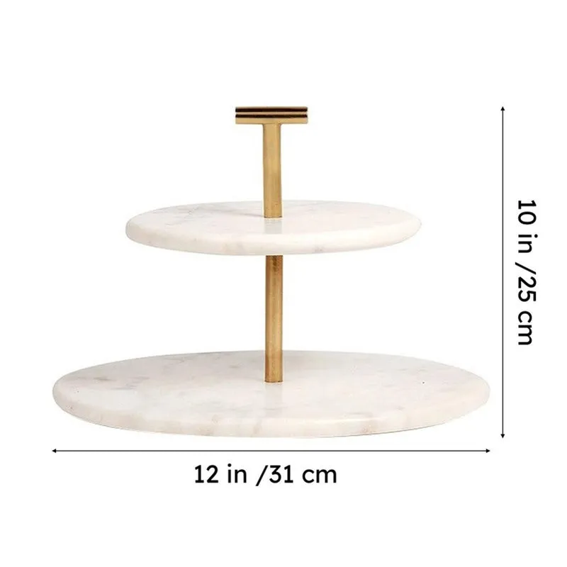 Orange Tree Damas Two Tier Cake Stand (Marble,Metal) media 8