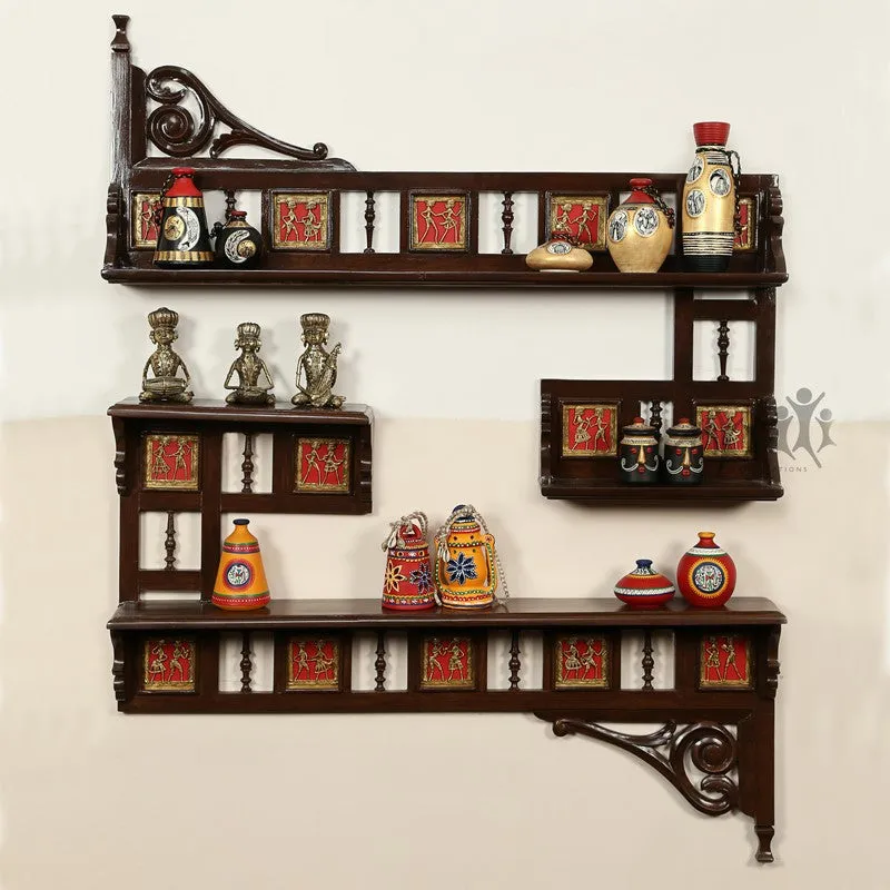 Amber Teak Wood Shelve media 1