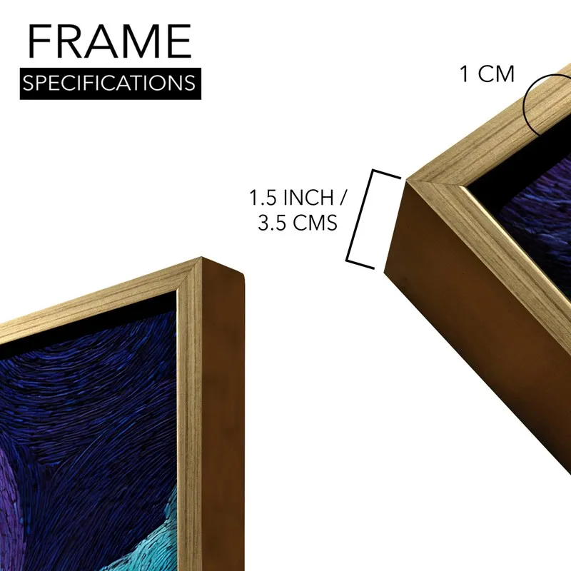 Golden Nebula Canvas Wall Painting With Frame media 8