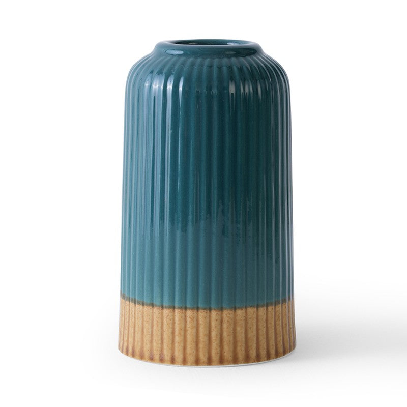 Nordic Blue Ceramic Minimal Vase - Set Of Two media 5