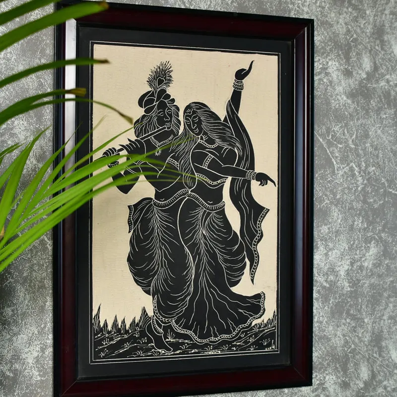 Radha-Krishna Silhouette Ceramic Wall Art media 3