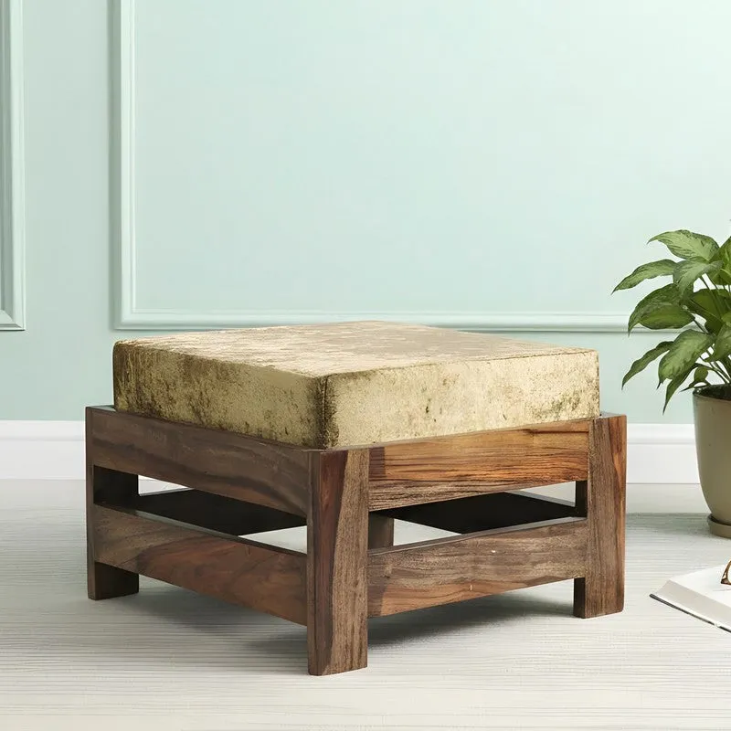 Mexon Sheesham Wooden Bench with Stool (Brown) - Two Piece Set media 1