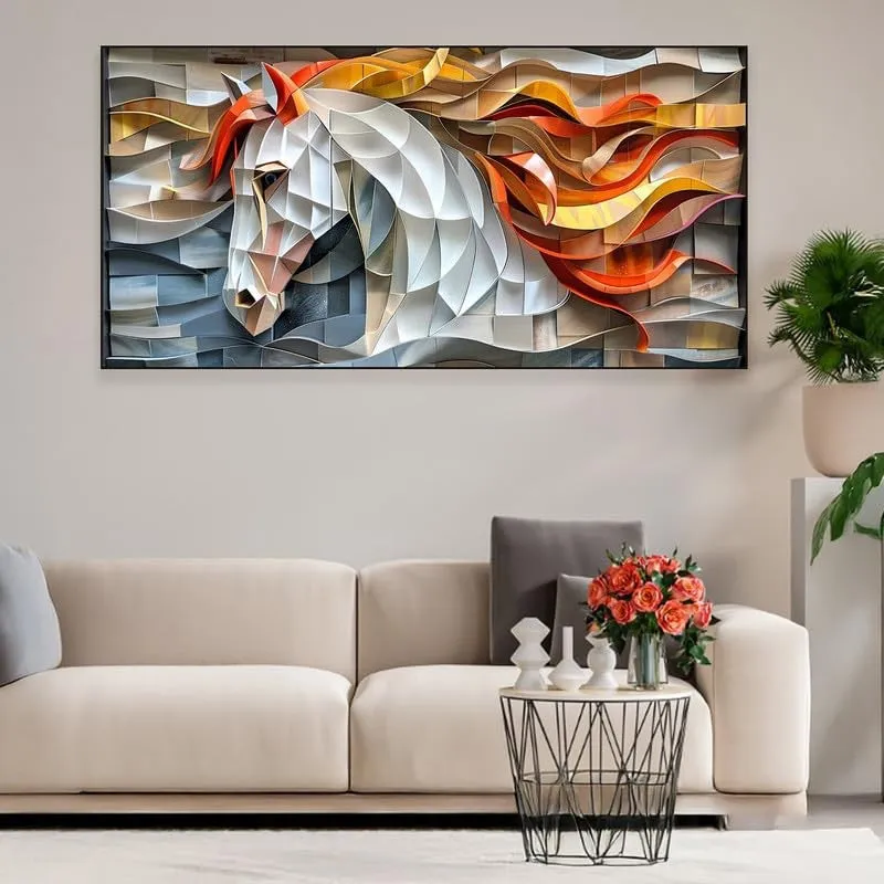 Celestial Stallion Horse Canvas Wall Painting With Frame media 3