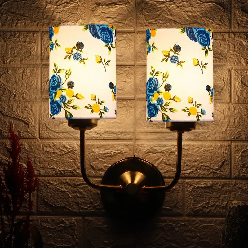 Floranira Fleur Duo Metal Wall Lamp - White,Blue media 4