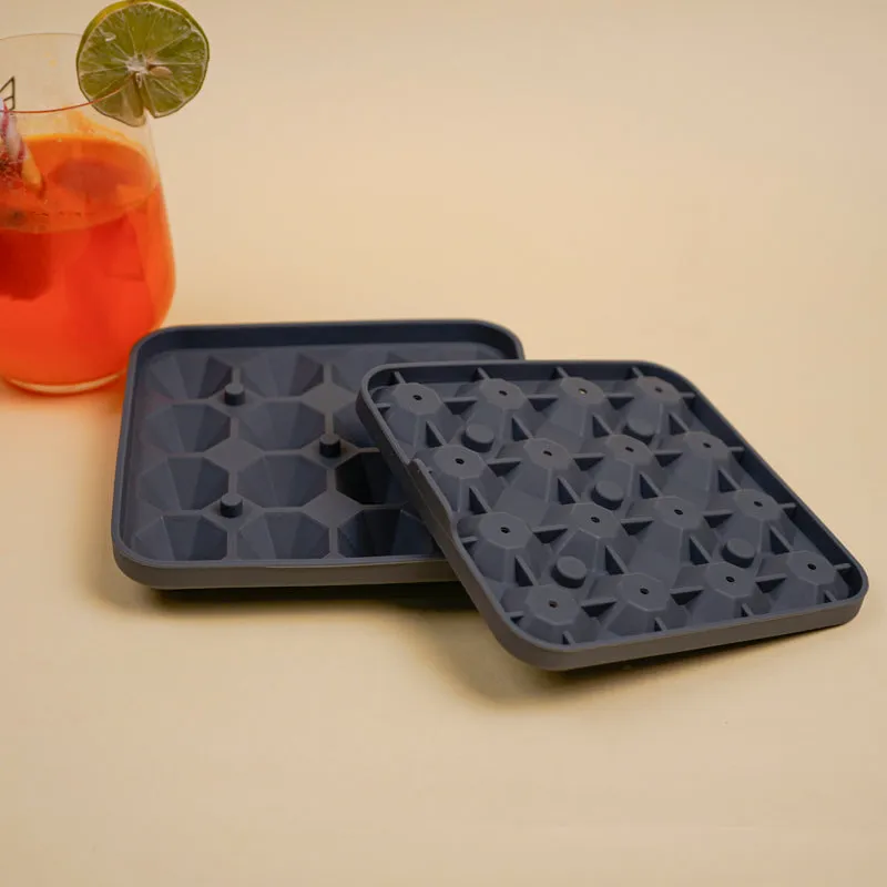 Diamond Silicone 16-Cube Ice Mould - Grey media 1