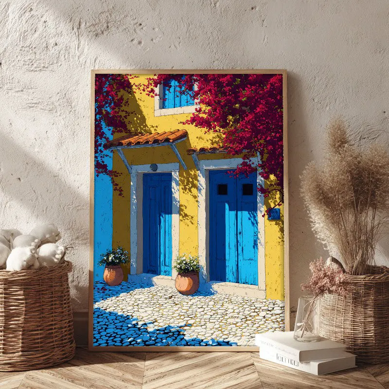 Coastline Hue Canvas Wall Painting - Brown Frame media 3