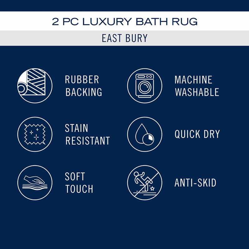 Nautica Cashmere Step Solid Anti-Skid Bath Mat (Tan & Brown) - Set Of Two media 8