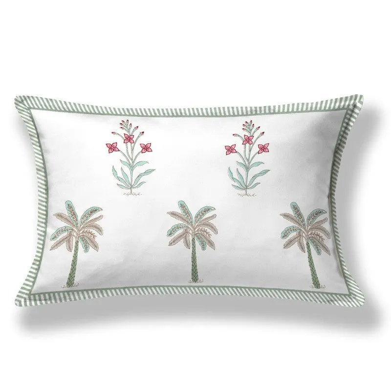 Haveli Block Cotton Bedsheet (Green,Pink) - 180 TC media 5