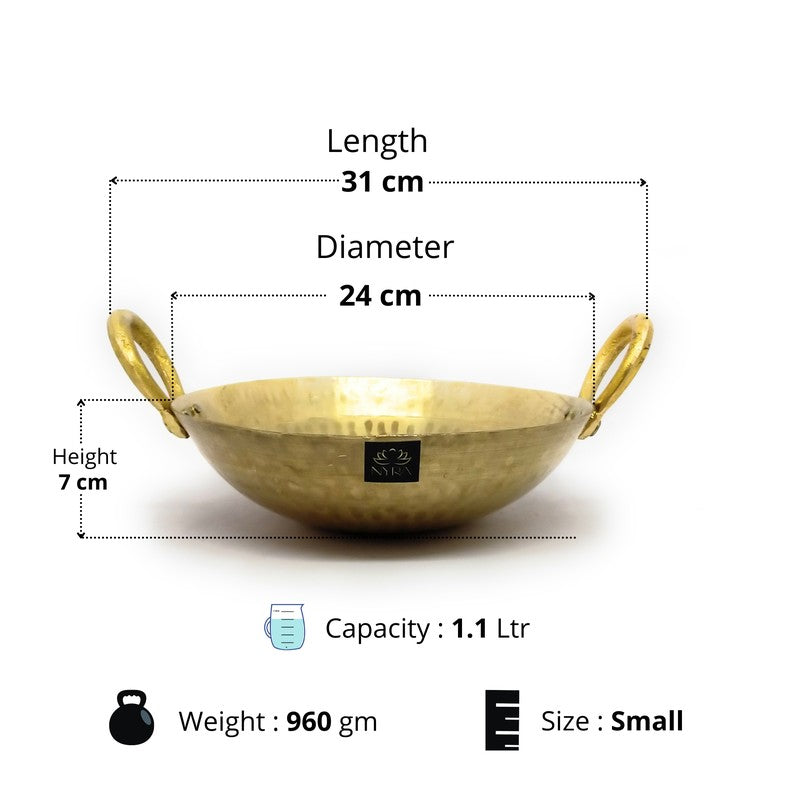 TadkaPro Heavy Duty Brass Kadhai - 1100 mL media 12