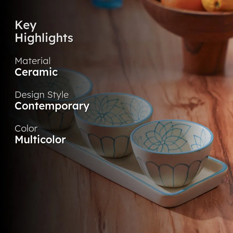 Ameira Snack Bowl With Tray - Four Piece Set media 2