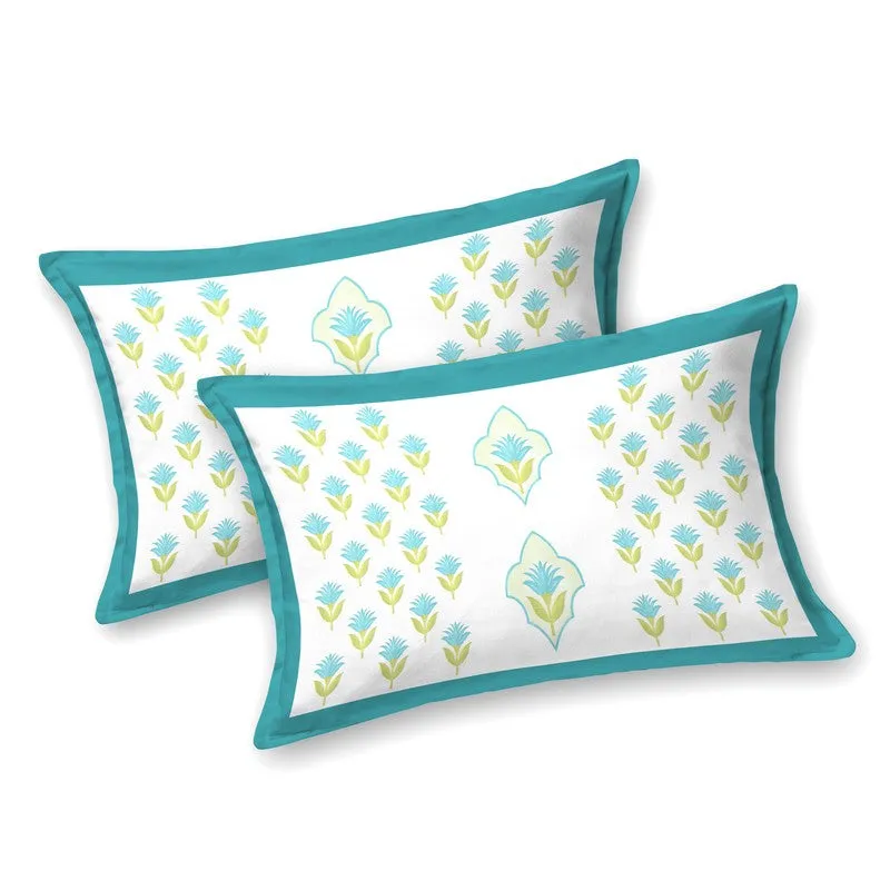 Royal Print Cotton Bedsheet (Blue,White) - 120 TC media 4