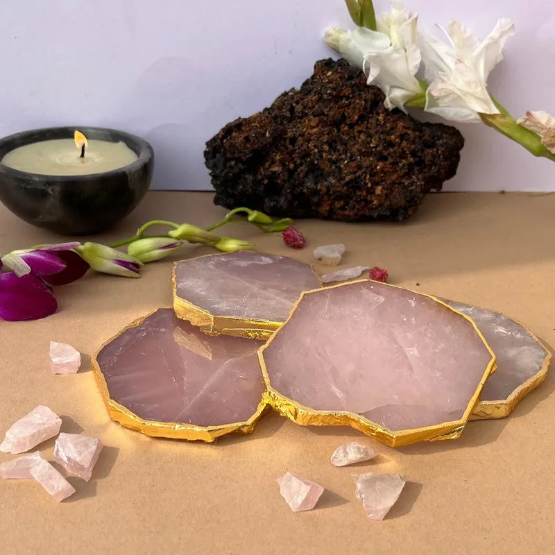 Emberlyn Handcrafted Rose Quarts Coaster - Set Of Four media 3