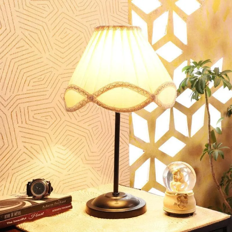 Margot Deja Fabric Table Lamp - White,Black media 1