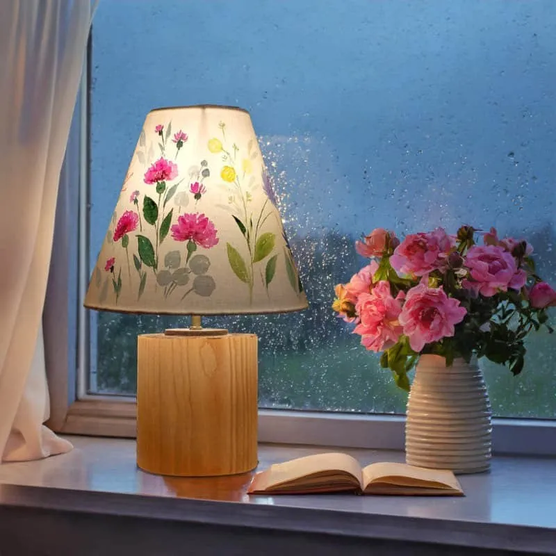 Daisy Dip Cone Handpainted LED Fabric Table Lamp - Multicolor media 1
