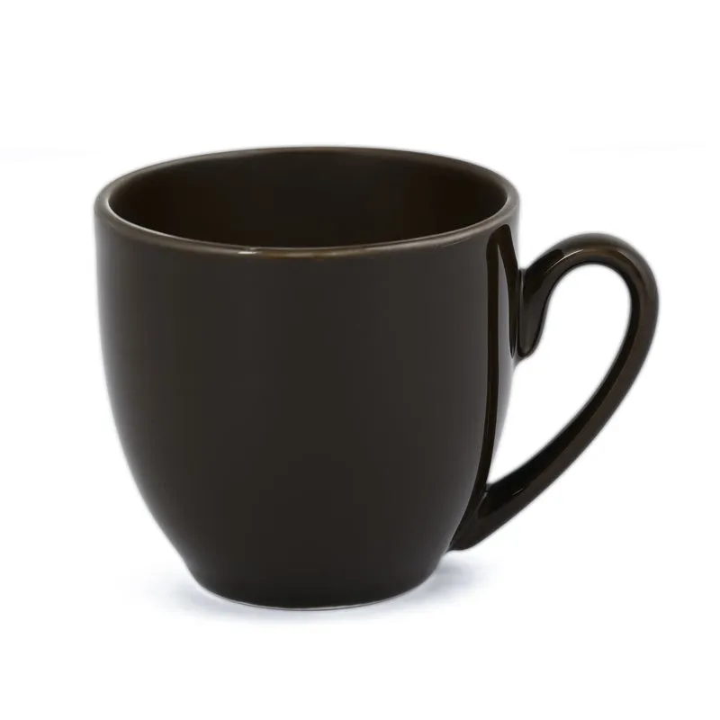 SipDelight Porcelain Cup & Saucer (Brown/190 mL Each) - Set of Six - 6
