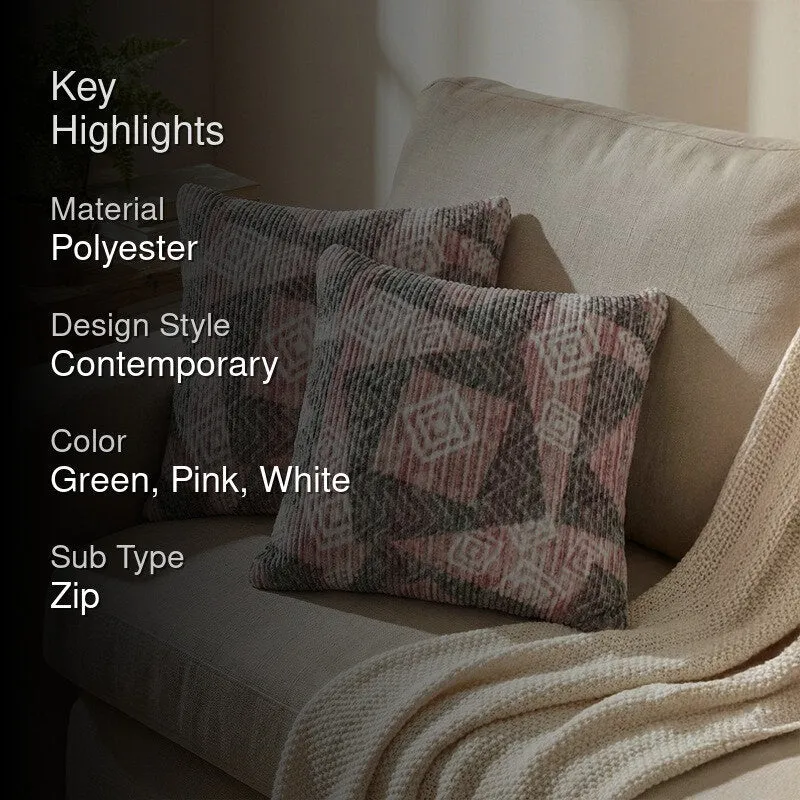SquareDrift Cushion Cover (Mauve) - Set Of Two media 2