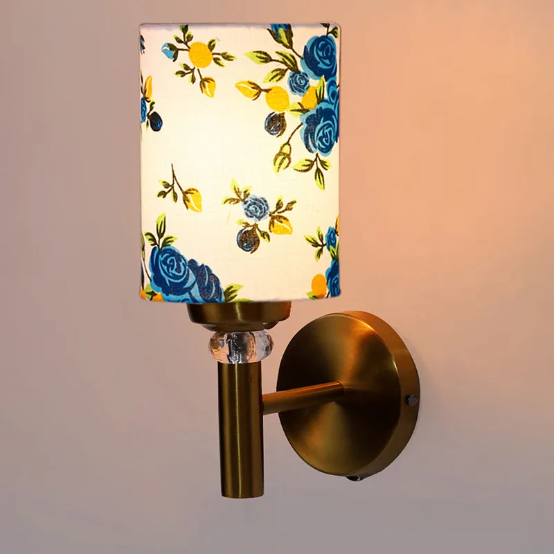 Garden Lights Cylindrical Steel & Cotton Wall Lamp - Blue media 4
