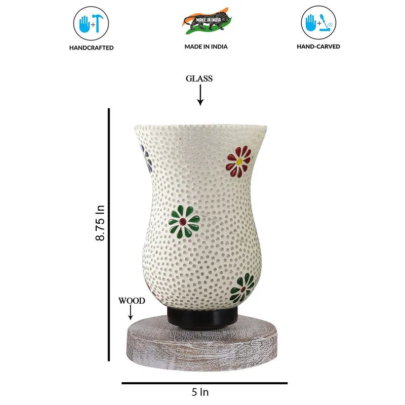 Aurashi Mosaic Glass Table Lamp With Wooden Base - Multicolor media 8