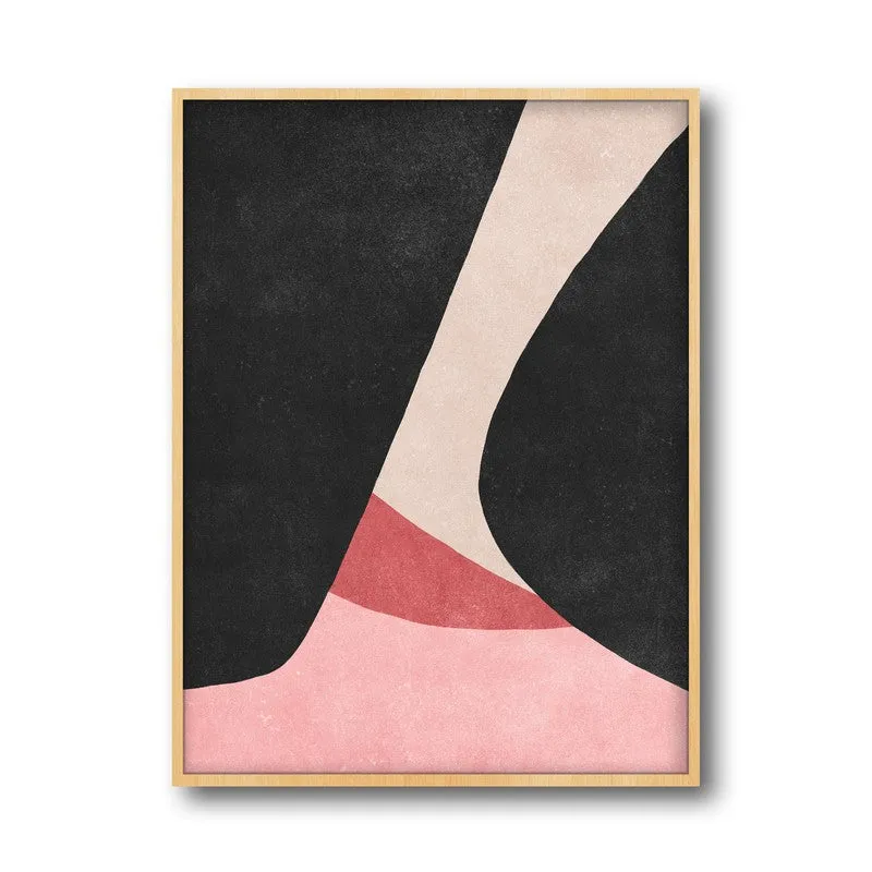 Blush In The Dark Framed Canvas Archival Canvas Wall Painting - Natural Brown Frame media 4